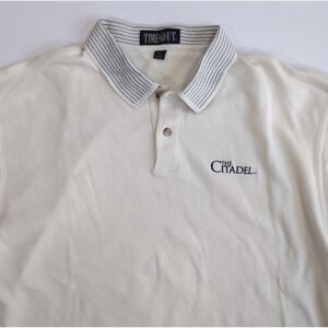 Timeout The Citadel Embroidered Logo Polo Shirt Men's XL Long Gray Line Bulldogs